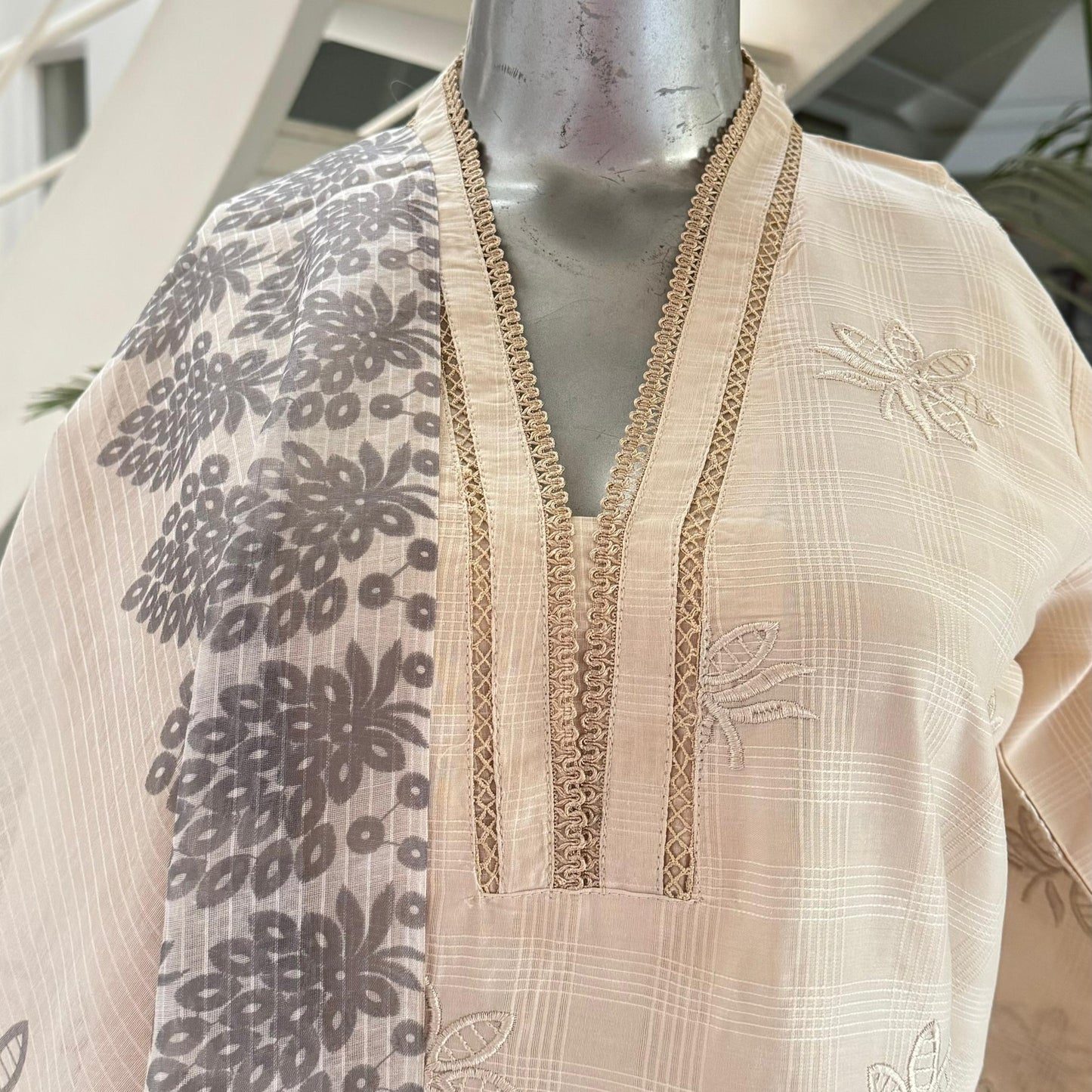 Ivory Grace – 3 Piece Chikankari Stitched Suit