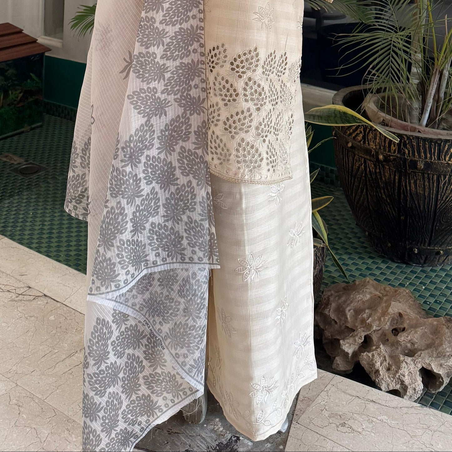 Ivory Grace – 3 Piece Chikankari Stitched Suit