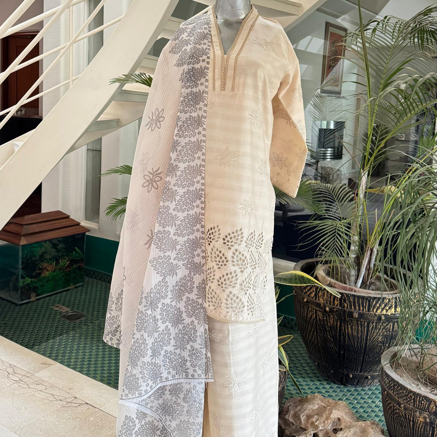 Ivory Grace – 3 Piece Chikankari Stitched Suit
